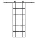 vidaXL fekete ESG üveg tolóajtó fémszerelvény-szettel 76x205 cm