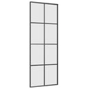 vidaXL fekete ESG üveg tolóajtó fémszerelvény-szettel 76x205 cm