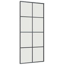 vidaXL fekete ESG üveg tolóajtó fémszerelvény-szettel 90x205 cm