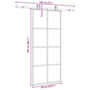 vidaXL fekete ESG üveg tolóajtó fémszerelvény-szettel 90x205 cm