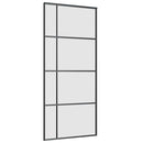 vidaXL fekete ESG üveg tolóajtó fémszerelvény-szettel 90x205 cm