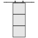 vidaXL fekete edzett üveg tolóajtó fémszerelék szettel 76x205 cm