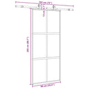 vidaXL fekete edzett üveg tolóajtó fémszerelék szettel 90x205 cm