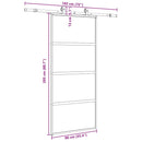 vidaXL fekete edzett üveg tolóajtó fémszerelék szettel 90x205 cm