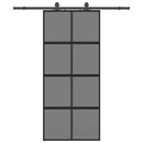 vidaXL fekete edzett üveg tolóajtó fémszerelék szettel 90x205 cm