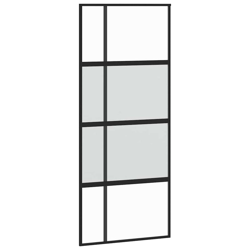 vidaXL fekete edzett üveg tolóajtó fémszerelék szettel 90x205 cm