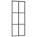 vidaXL fekete ESG üveg tolóajtó fémszerelvény-szettel 76x205 cm