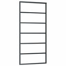 vidaXL fekete ESG üveg tolóajtó fémszerelvény-szettel 90x205 cm