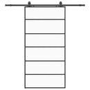 vidaXL fekete ESG üveg tolóajtó fémszerelvény-szettel 102x205 cm