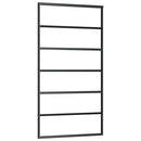 vidaXL fekete ESG üveg tolóajtó fémszerelvény-szettel 102x205 cm