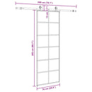vidaXL fekete ESG üveg tolóajtó fémszerelvény-szettel 76x205 cm