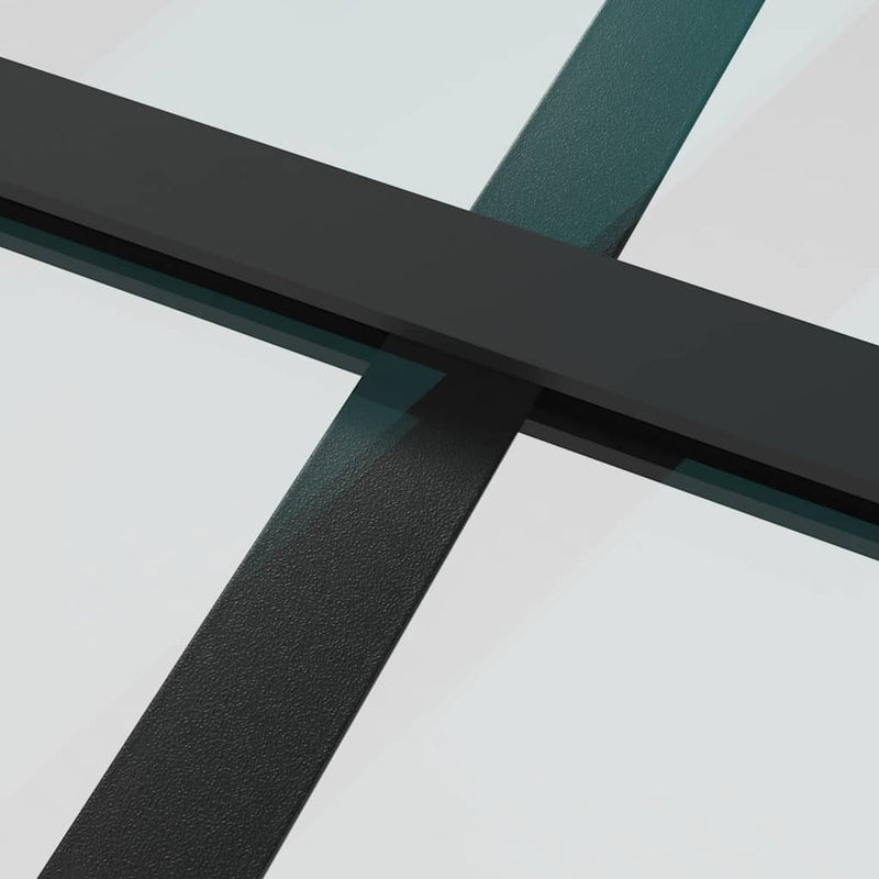 vidaXL fekete ESG üveg tolóajtó fémszerelvény-szettel 102x205 cm
