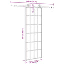 vidaXL fekete ESG üveg tolóajtó fémszerelvény-szettel 76x205 cm