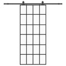 vidaXL fekete ESG üveg tolóajtó fémszerelvény-szettel 90x205 cm