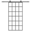 vidaXL fekete ESG üveg tolóajtó fémszerelvény-szettel 102x205 cm