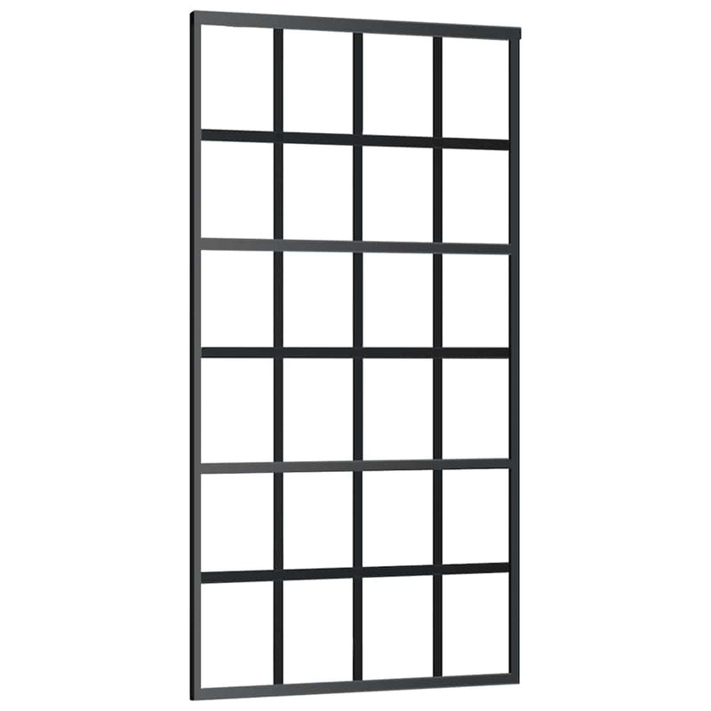 vidaXL fekete ESG üveg tolóajtó fémszerelvény-szettel 102x205 cm