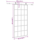 vidaXL fekete ESG üveg tolóajtó fémszerelvény-szettel 102x205 cm