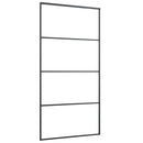 vidaXL fekete ESG üveg tolóajtó fémszerelvény-szettel 102,5x205 cm