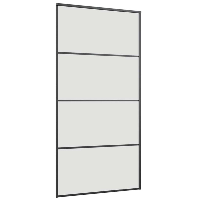 vidaXL fekete ESG üveg tolóajtó fémszerelvény-szettel 102,5x205 cm