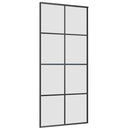 vidaXL fekete ESG üveg tolóajtó fémszerelvény-szettel 90x205 cm