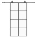 vidaXL fekete ESG üveg tolóajtó fémszerelvény-szettel 102,5x205 cm