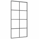 vidaXL fekete ESG üveg tolóajtó fémszerelvény-szettel 102,5x205 cm