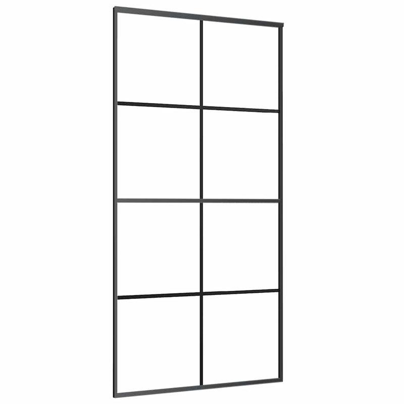 vidaXL fekete ESG üveg tolóajtó fémszerelvény-szettel 102,5x205 cm