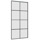 vidaXL fekete ESG üveg tolóajtó fémszerelvény-szettel 102,5x205 cm