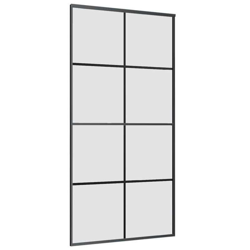 vidaXL fekete ESG üveg tolóajtó fémszerelvény-szettel 102,5x205 cm