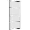 vidaXL fekete ESG üveg tolóajtó fémszerelvény-szettel 90x205 cm