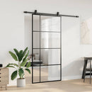 vidaXL fekete ESG üveg tolóajtó fémszerelvény-szettel 102,5x205 cm