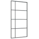 vidaXL fekete ESG üveg tolóajtó fémszerelvény-szettel 102,5x205 cm