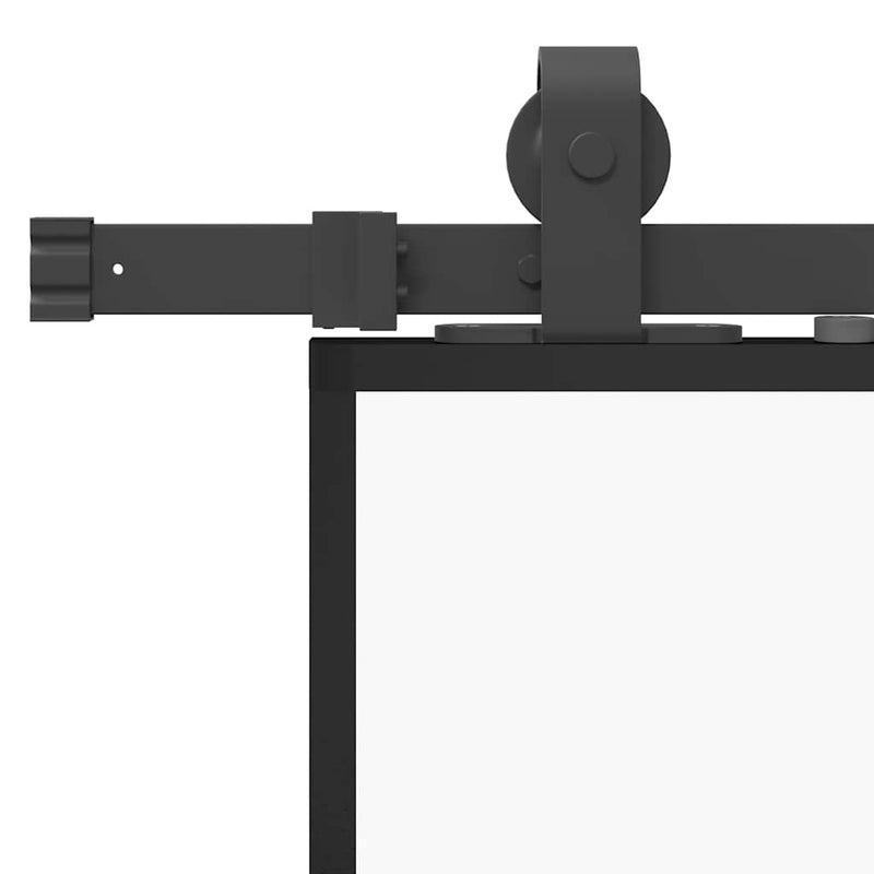 vidaXL fekete ESG üveg tolóajtó fémszerelvény-szettel 102,5x205 cm