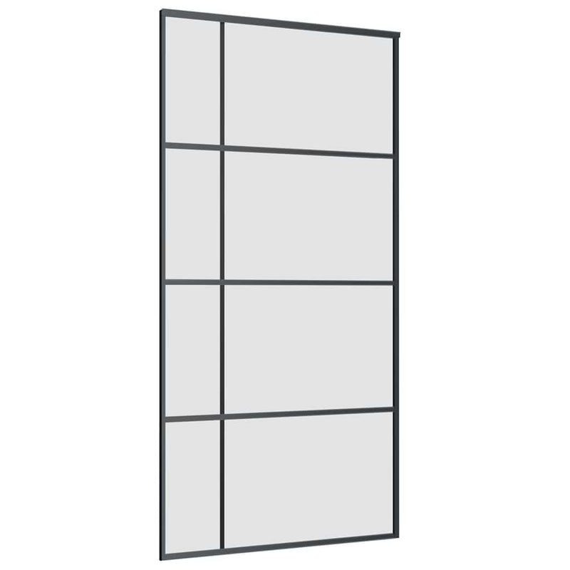 vidaXL fekete ESG üveg tolóajtó fémszerelvény-szettel 102,5x205 cm
