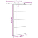 vidaXL fekete ESG üveg tolóajtó fémszerelvény-szettel 102,5x205 cm