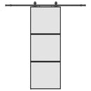 vidaXL fekete edzett üveg tolóajtó fémszerelék szettel 76x205 cm