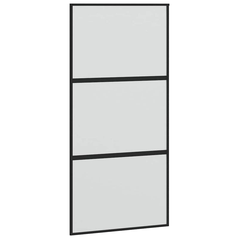 vidaXL fekete edzett üveg tolóajtó fémszerelék szettel 102,5x205 cm