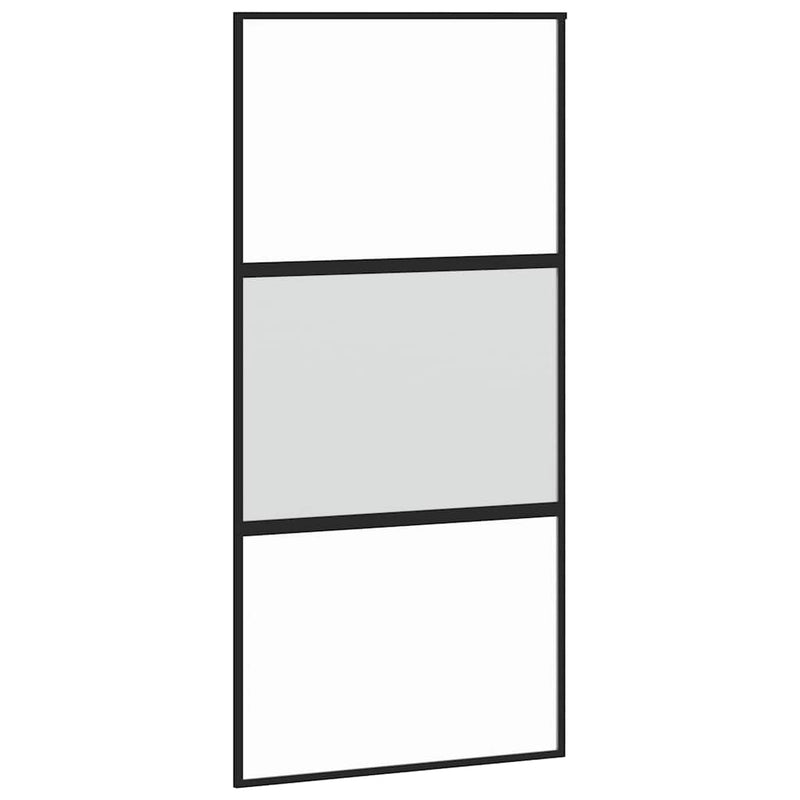 vidaXL fekete edzett üveg tolóajtó fémszerelék szettel 102,5x205 cm