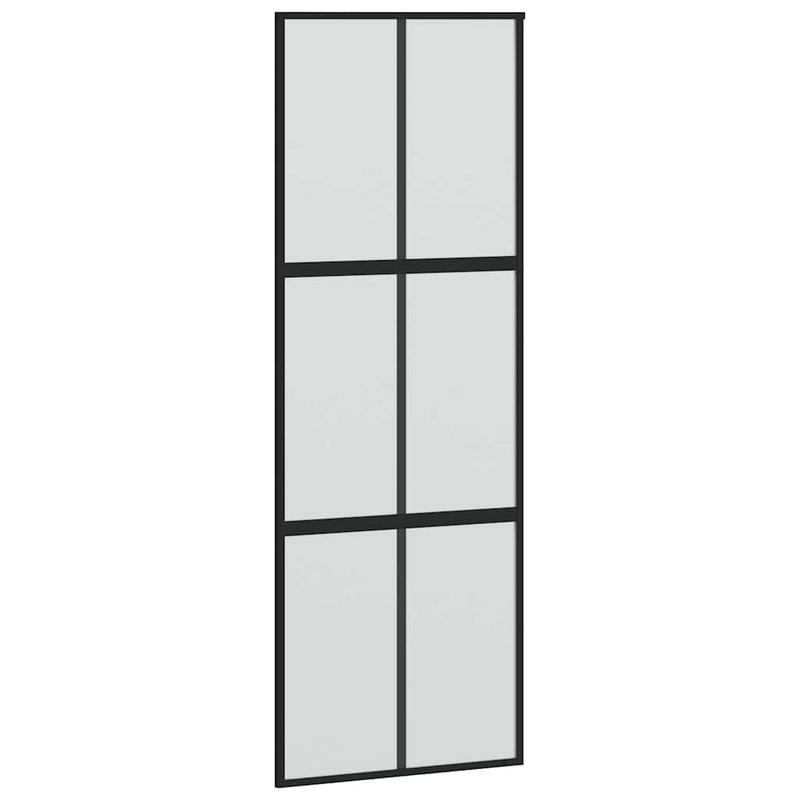 vidaXL fekete edzett üveg tolóajtó fémszerelék szettel 90x205 cm