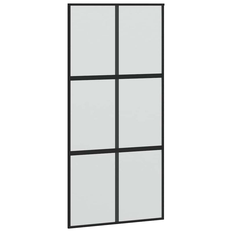 vidaXL fekete edzett üveg tolóajtó fémszerelék szettel 102,5x205 cm
