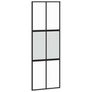 vidaXL fekete edzett üveg tolóajtó fémszerelék szettel 76x205 cm