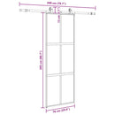 vidaXL fekete edzett üveg tolóajtó fémszerelék szettel 76x205 cm