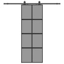 vidaXL fekete edzett üveg tolóajtó fémszerelék szettel 76x205 cm