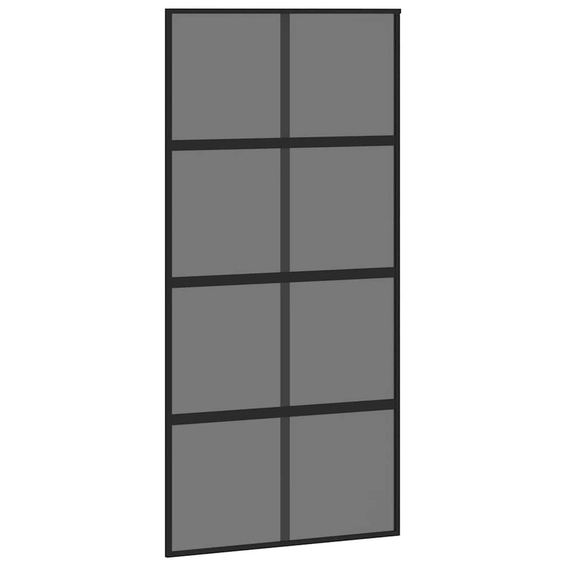 vidaXL fekete edzett üveg tolóajtó fémszerelék szettel 102,5x205 cm