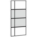 vidaXL fekete edzett üveg tolóajtó fémszerelék szettel 102,5x205 cm