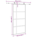 vidaXL fekete edzett üveg tolóajtó fémszerelék szettel 102,5x205 cm