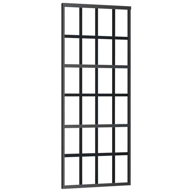 vidaXL fekete ESG üveg tolóajtó fémszerelvény-szettel 76x205 cm