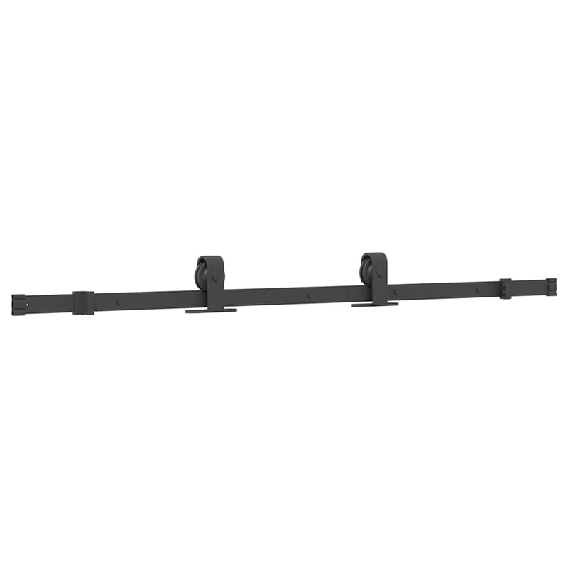 vidaXL fekete ESG üveg tolóajtó fémszerelvény-szettel 76x205 cm