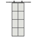 vidaXL fekete ESG üveg tolóajtó fémszerelvény-szettel 76x205 cm