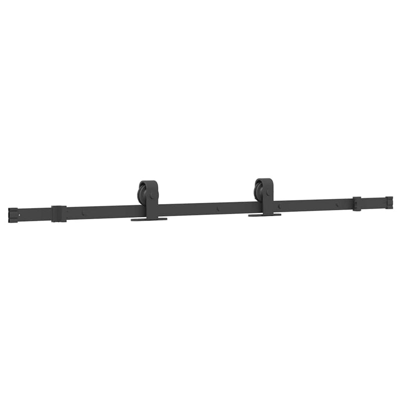 vidaXL fekete edzett üveg tolóajtó fémszerelék szettel 76x205 cm
